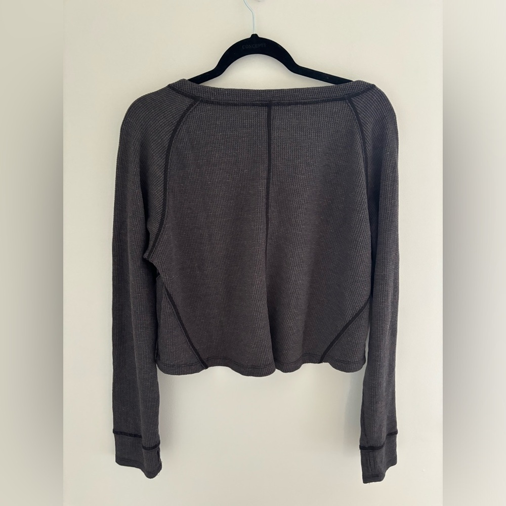 Free People Early Night Sweater in Charcoal NWT - Picture 4 of 4
